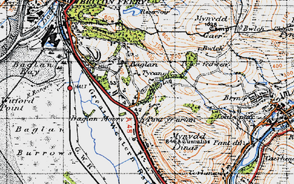 Old map of Baglan in 1947