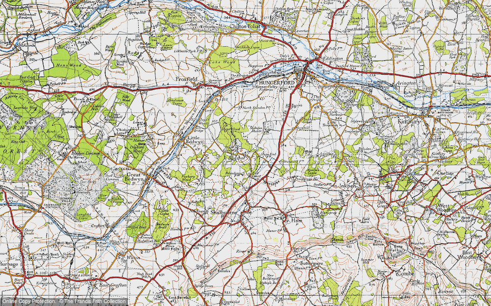 Old Map of Bagshot, 1945 in 1945