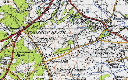 Old map of Bagshot Heath in 1940