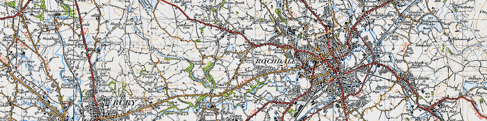 Old map of Bagslate Moor in 1947