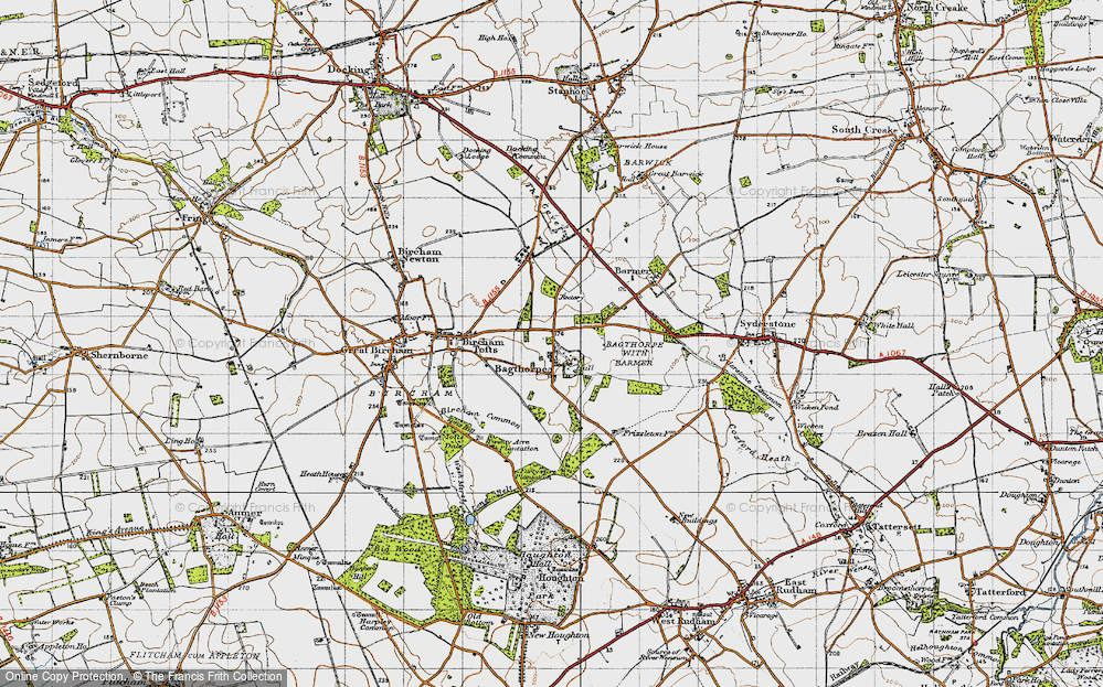 Old Map of Historic Map covering Bircham Newton Training Centre in 1946