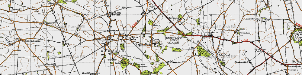 Old map of Bircham Newton Training Centre in 1946