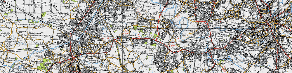 Old map of Baguley in 1947