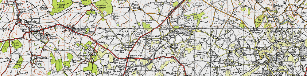 Old map of Ashen Wood Ho in 1945