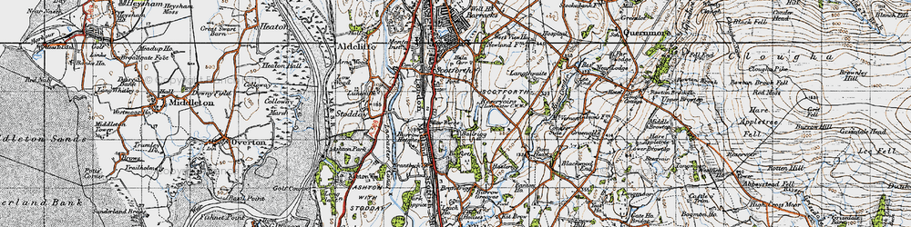 Old map of Bailrigg in 1947