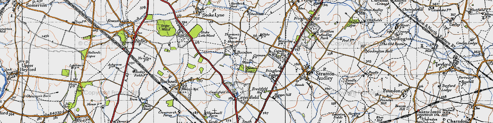 Old map of Bainton in 1946