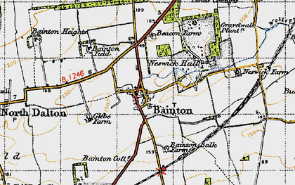 Old map of Bainton in 1947