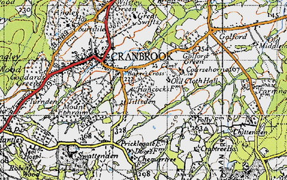 Old map of Baker's Cross in 1940