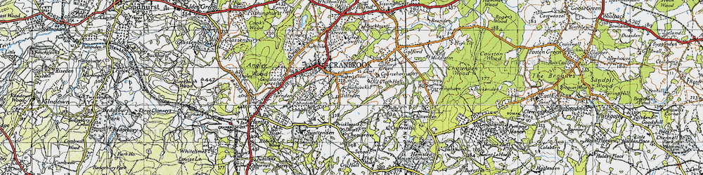 Old map of Baker's Cross in 1940