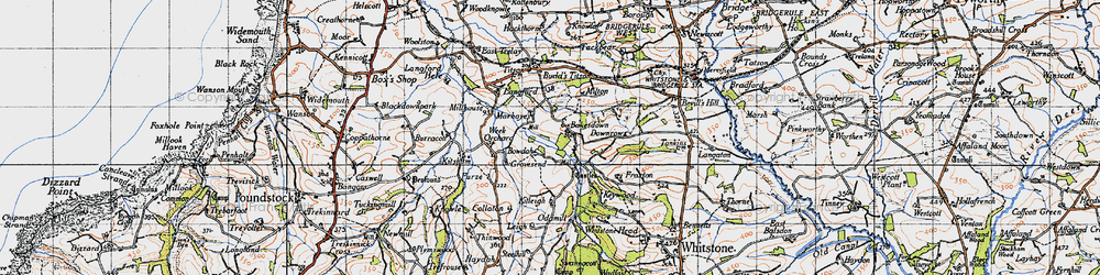 Old map of Bowdah in 1946