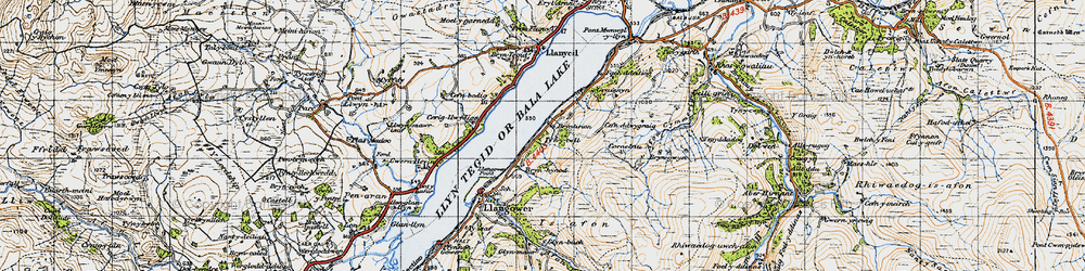 Old map of Bryniau Golau in 1947