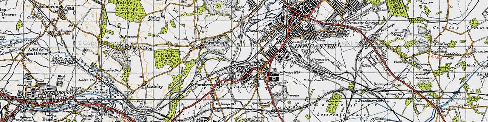 Old map of Balby in 1947