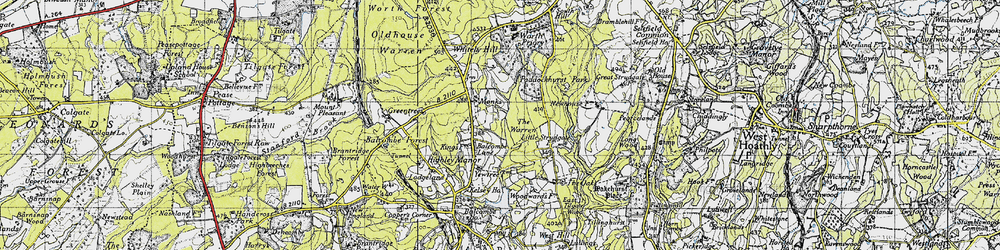 Old map of Balcombe Forest in 1940