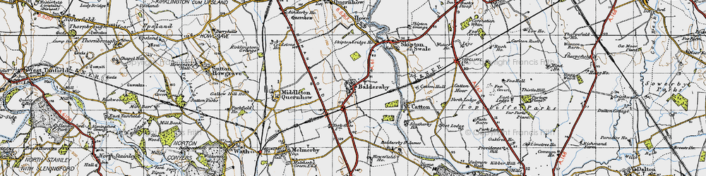 Old map of Baldersby in 1947