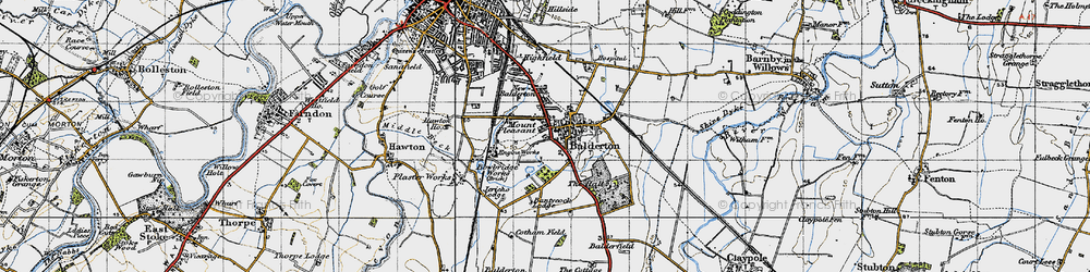 Old map of Balderton in 1946