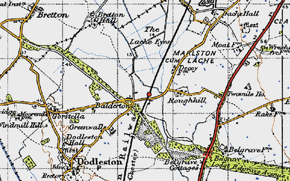 Old map of Balderton in 1947