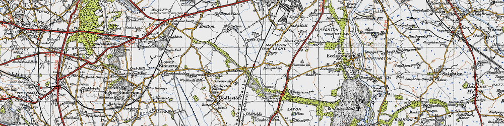 Old map of Balderton in 1947