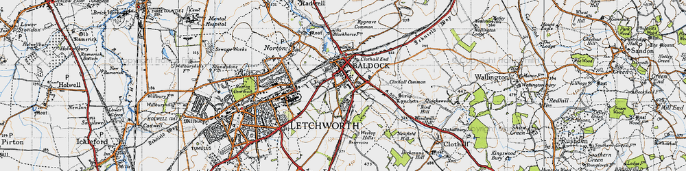 Old map of Baldock in 1946