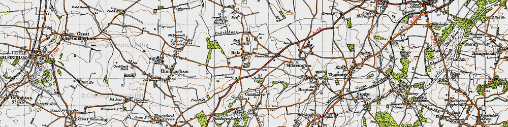 Old map of Bale in 1946