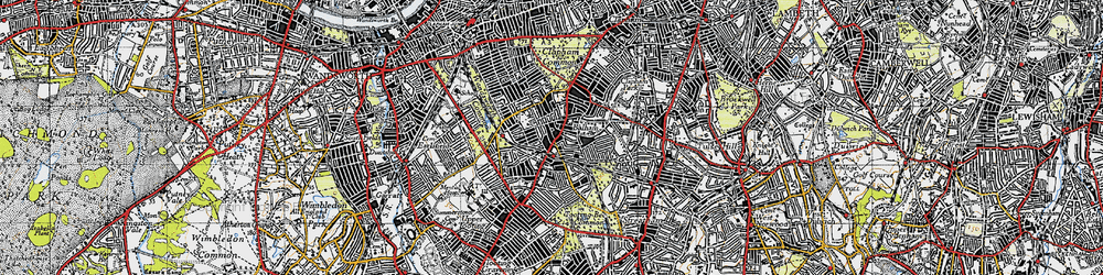 Old map of Balham in 1945