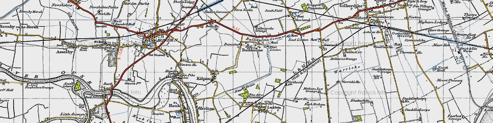 Old map of Balkholme in 1947