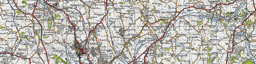 Old map of Ball Green in 1946