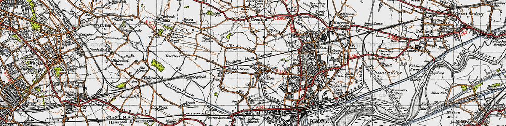 Old map of Ball o' Ditton in 1947