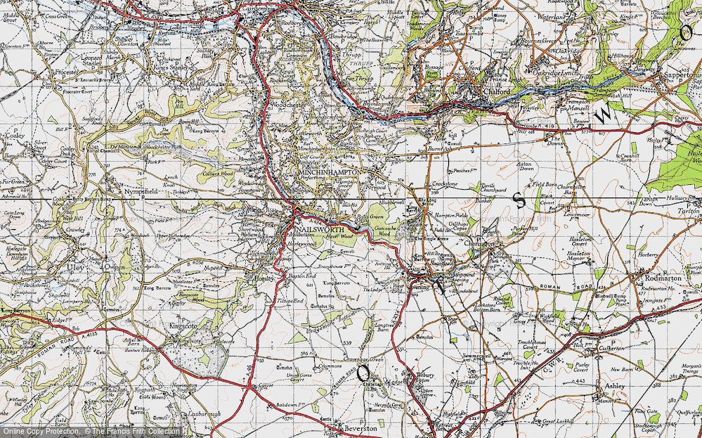 Old Map of Historic Map covering Box Ho in 1946