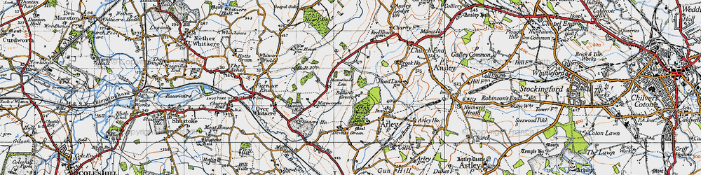 Old map of Ballard's Green in 1946