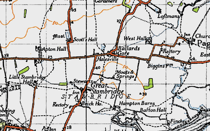 Old map of Ballards Gore in 1945