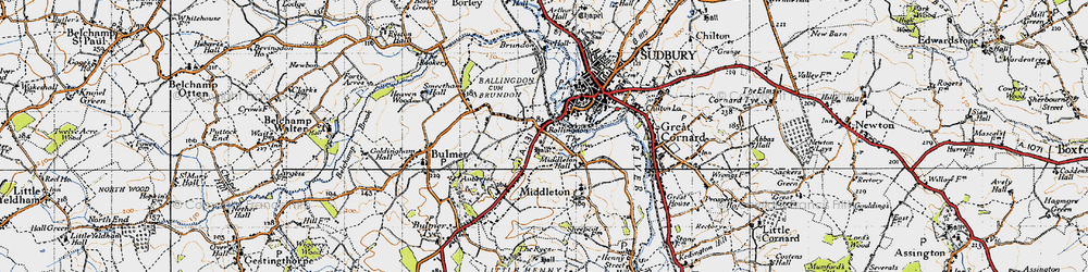 Old map of Ballingdon in 1946