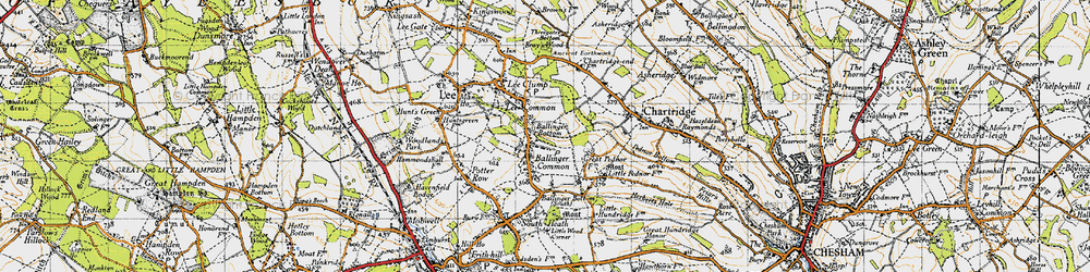 Old map of Ballinger Common in 1946