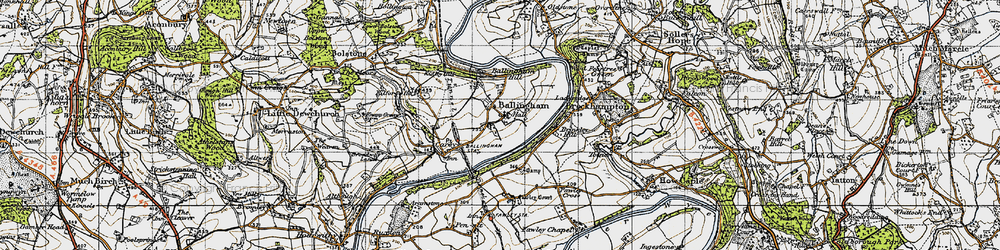 Old map of Ballingham in 1947