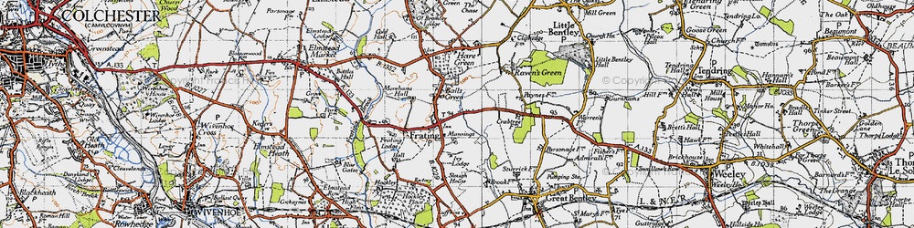 Old map of Balls Green in 1945