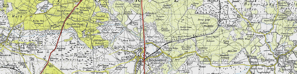 Old map of Balmerlawn in 1940