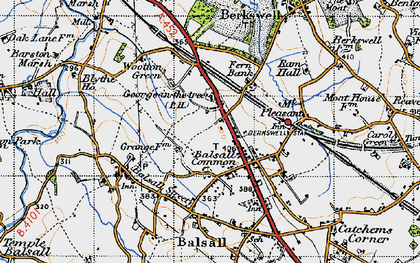 Old map of Balsall Common in 1947