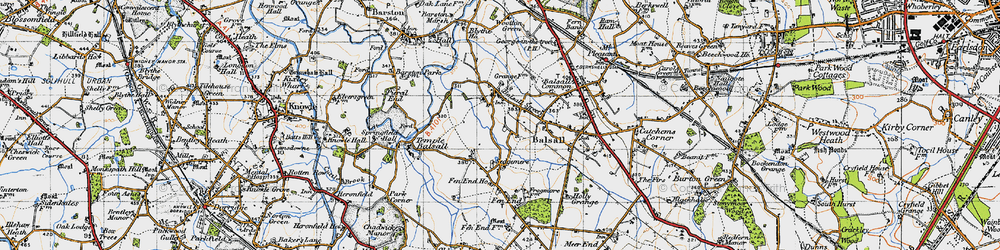Old map of Balsall Street in 1947
