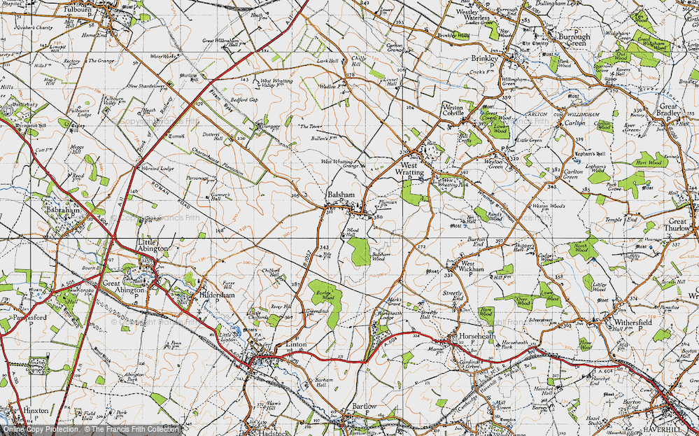 Old Map of Historic Map covering Borley Wood in 1946