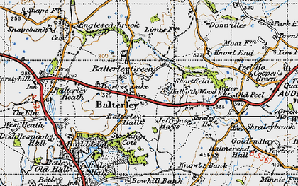 Old map of Balterley Green in 1946