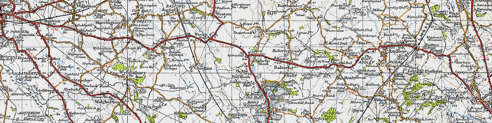 Old map of Balterley Heath in 1946