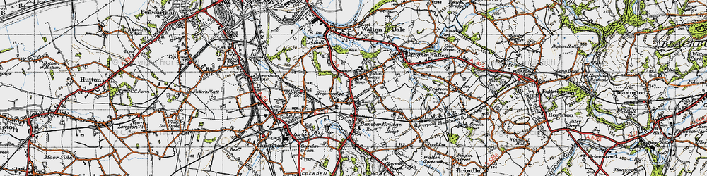 Old map of Bamber Bridge in 1947