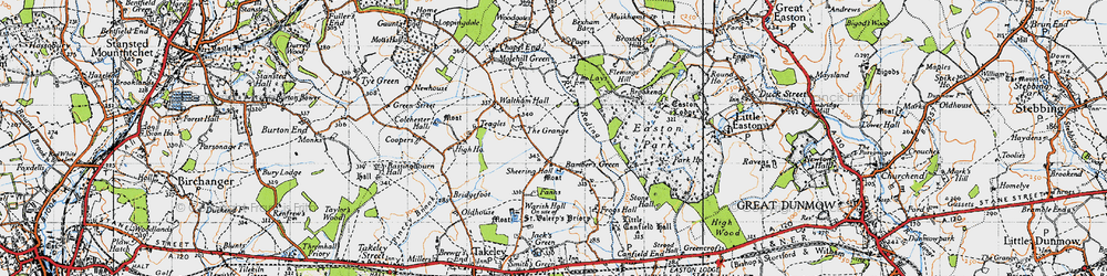 Old map of Bamber's Green in 1946
