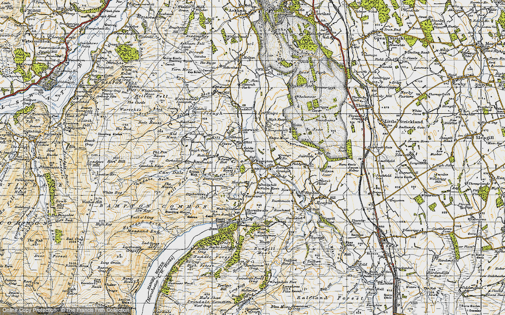 Old Map of Historic Map covering Burnbanks in 1947