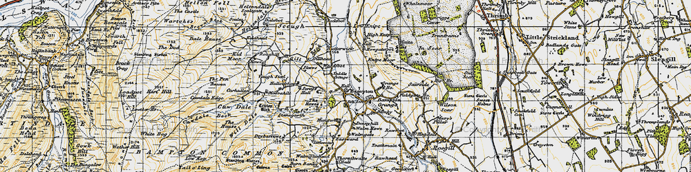 Old map of Burnbanks in 1947