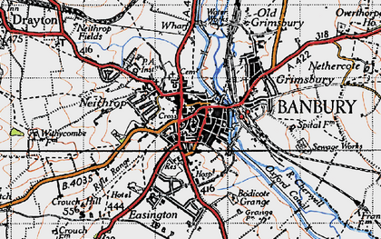 Old map of Banbury in 1946