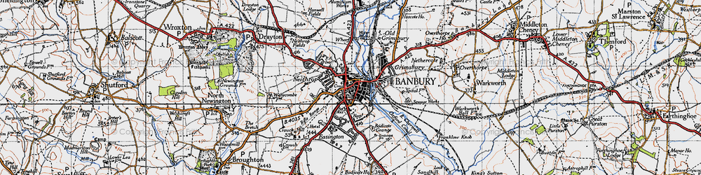 Old map of Banbury in 1946
