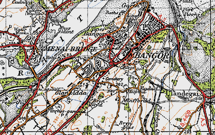 Old map of Bangor in 1947