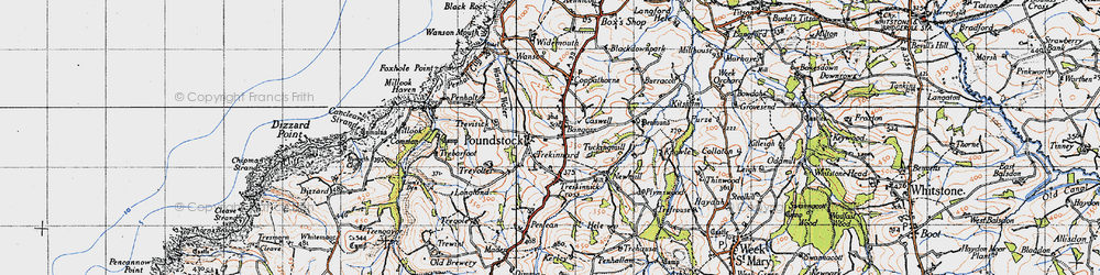 Old map of Bangors in 1946