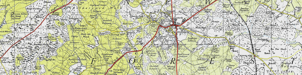 Old map of Allum Green in 1940