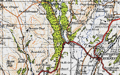 Old map of Thwaites Fell in 1947